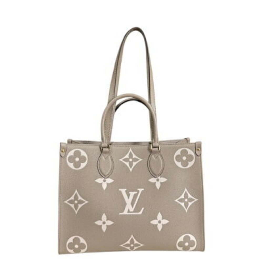 Louis Vuitton OnTheGo Bicolor Monogram Empreinte Shoulder Bag Beige
